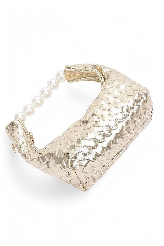 Pearl Handle Metallic Clutch