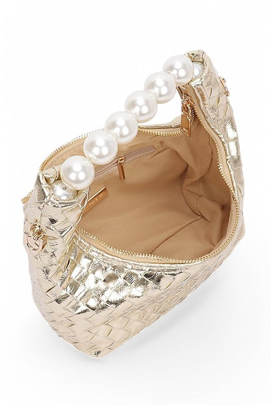 Pearl Handle Metallic Clutch