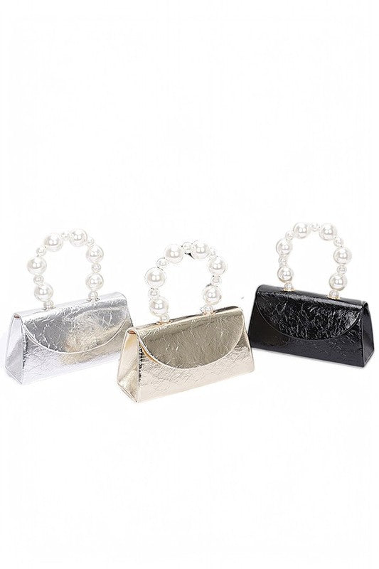 Pearl Metallic Clutch Bag