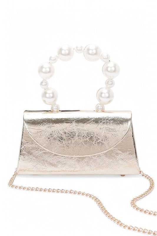 Pearl Metallic Clutch Bag