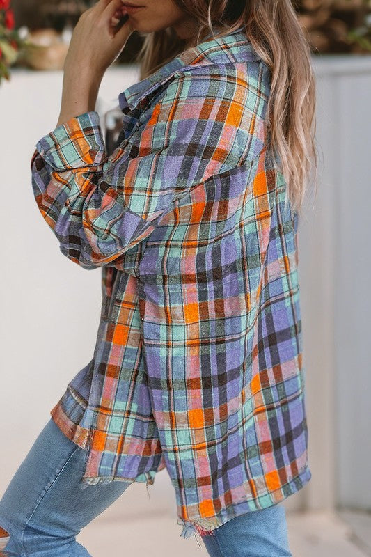 Button-down front allows flexible styling — wear it open or closed.