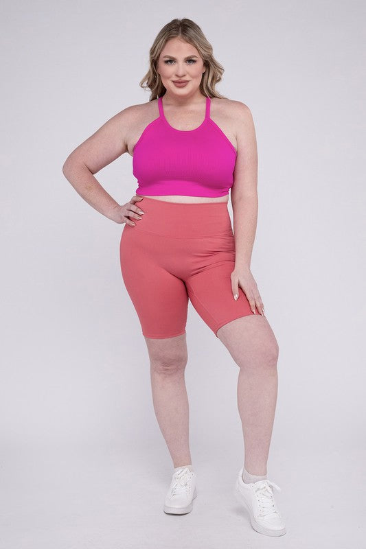 Say hello to your new favorite shorts—designed for curves, crafted for performance. The Plus Athletic High Rise Biker Shorts offer a sleek silhouette, supportive compression, and all-day comfort whether you're crushing a workout or running errands in style.
