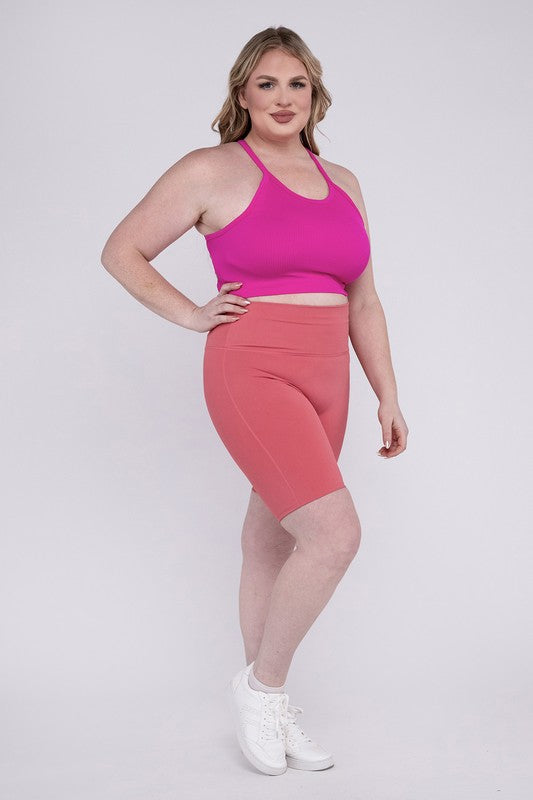 Say hello to your new favorite shorts—designed for curves, crafted for performance. The Plus Athletic High Rise Biker Shorts offer a sleek silhouette, supportive compression, and all-day comfort whether you're crushing a workout or running errands in style.