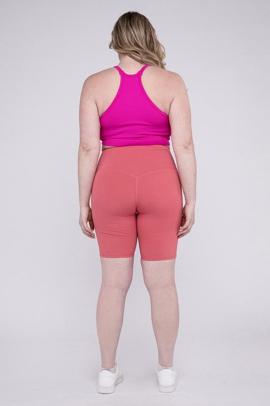 Say hello to your new favorite shorts—designed for curves, crafted for performance. The Plus Athletic High Rise Biker Shorts offer a sleek silhouette, supportive compression, and all-day comfort whether you're crushing a workout or running errands in style.