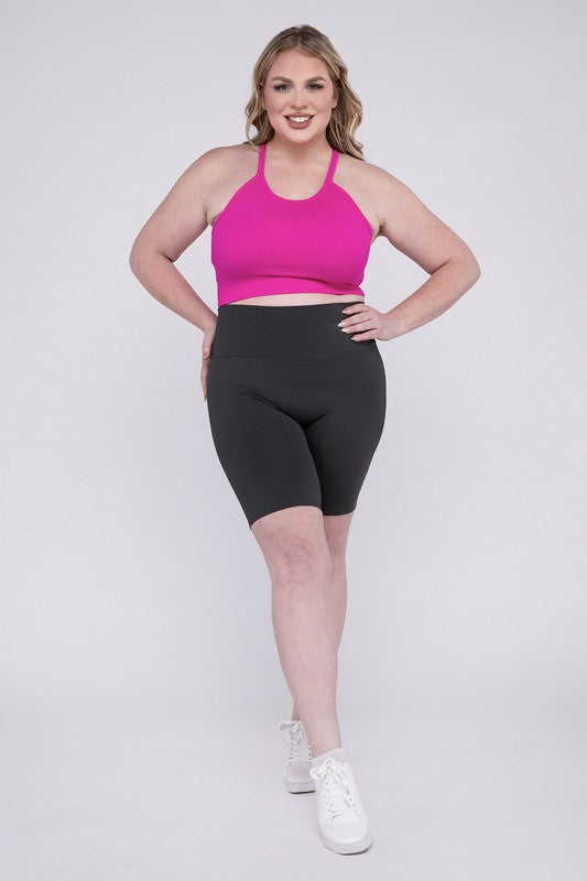 Say hello to your new favorite shorts—designed for curves, crafted for performance. The Plus Athletic High Rise Biker Shorts offer a sleek silhouette, supportive compression, and all-day comfort whether you're crushing a workout or running errands in style.
