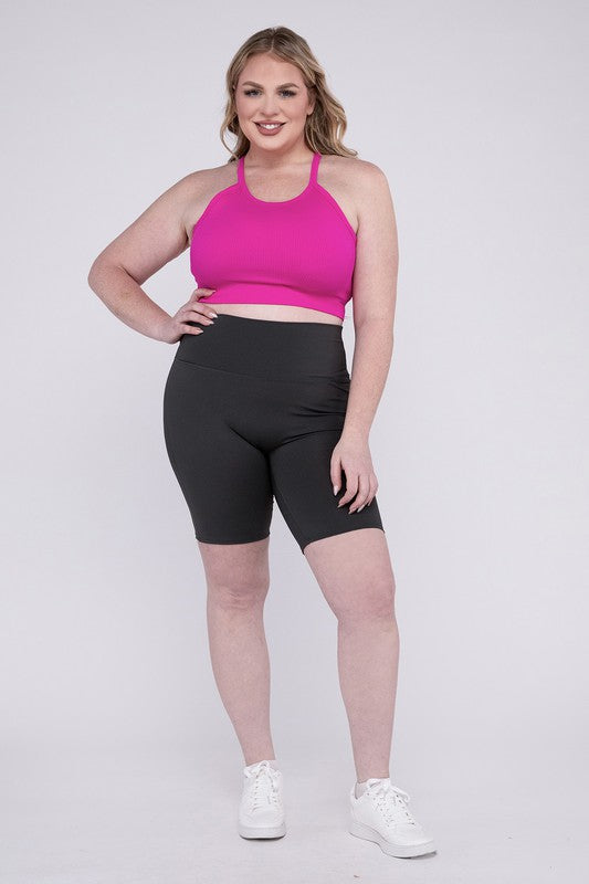 Say hello to your new favorite shorts—designed for curves, crafted for performance. The Plus Athletic High Rise Biker Shorts offer a sleek silhouette, supportive compression, and all-day comfort whether you're crushing a workout or running errands in style.