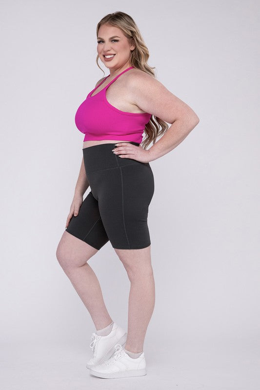 Say hello to your new favorite shorts—designed for curves, crafted for performance. The Plus Athletic High Rise Biker Shorts offer a sleek silhouette, supportive compression, and all-day comfort whether you're crushing a workout or running errands in style.