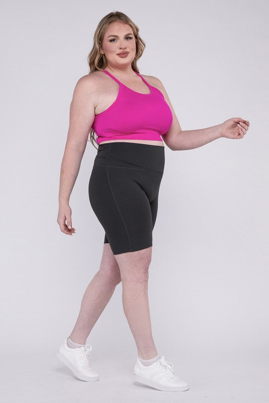Say hello to your new favorite shorts—designed for curves, crafted for performance. The Plus Athletic High Rise Biker Shorts offer a sleek silhouette, supportive compression, and all-day comfort whether you're crushing a workout or running errands in style.