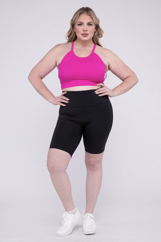 Say hello to your new favorite shorts—designed for curves, crafted for performance. The Plus Athletic High Rise Biker Shorts offer a sleek silhouette, supportive compression, and all-day comfort whether you're crushing a workout or running errands in style.