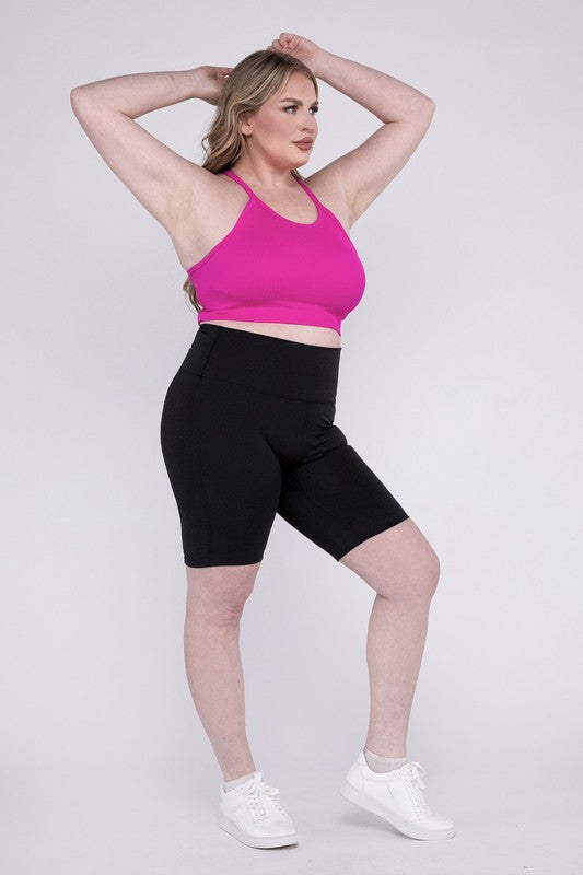 Say hello to your new favorite shorts—designed for curves, crafted for performance. The Plus Athletic High Rise Biker Shorts offer a sleek silhouette, supportive compression, and all-day comfort whether you're crushing a workout or running errands in style.