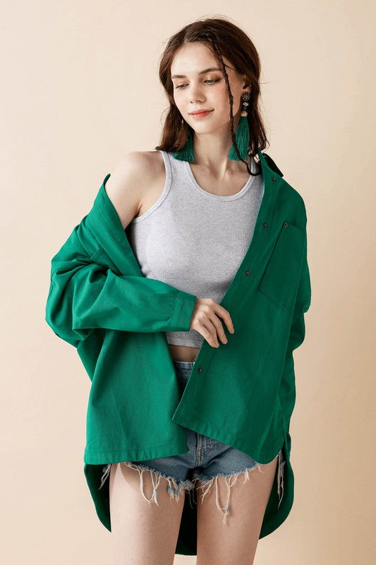 Long cuffed sleeves for comfort and versatile styling.