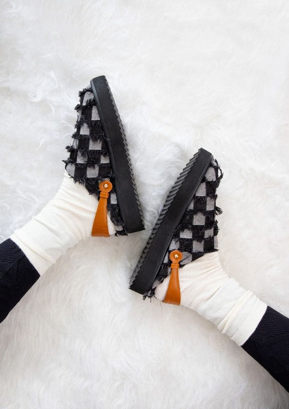Casual slip-on sneakers featuring upper chunky platform sole, and back pull-tab for easy entry
