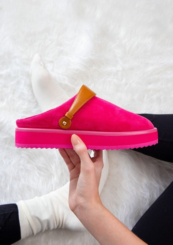Casual slip-on sneakers featuring upper chunky platform sole, and back pull-tab for easy entry