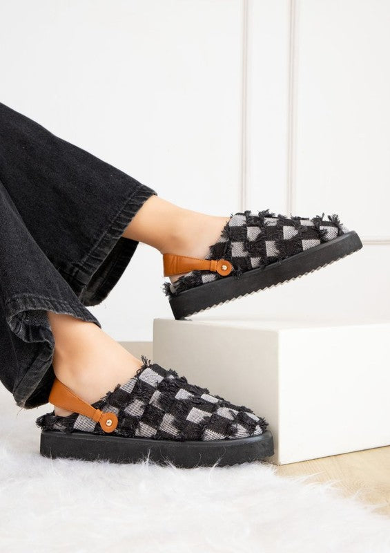 Casual slip-on sneakers featuring upper chunky platform sole, and back pull-tab for easy entry