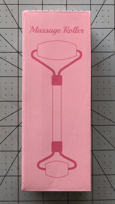 Rose Quartz Facial Roller with dual-ended design for facial massage and skincare enhancement