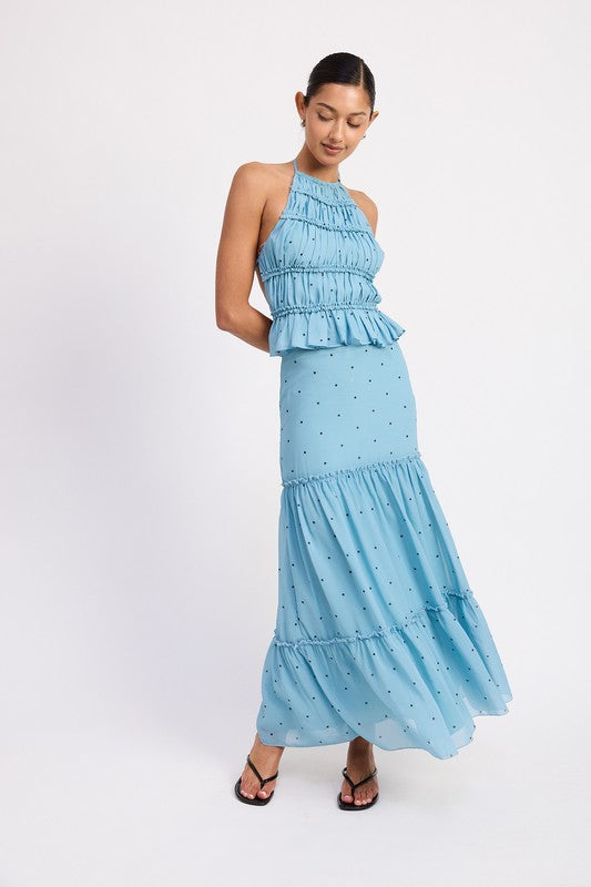 Open, backless design with tie closures for adjustable fit and style.
