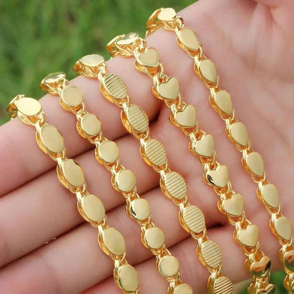 4mm Width Necklace 70CM Muslim Islamic Gold Color Necklace Middle East Arab Turkish Oman Allah Jewelry Never Faded