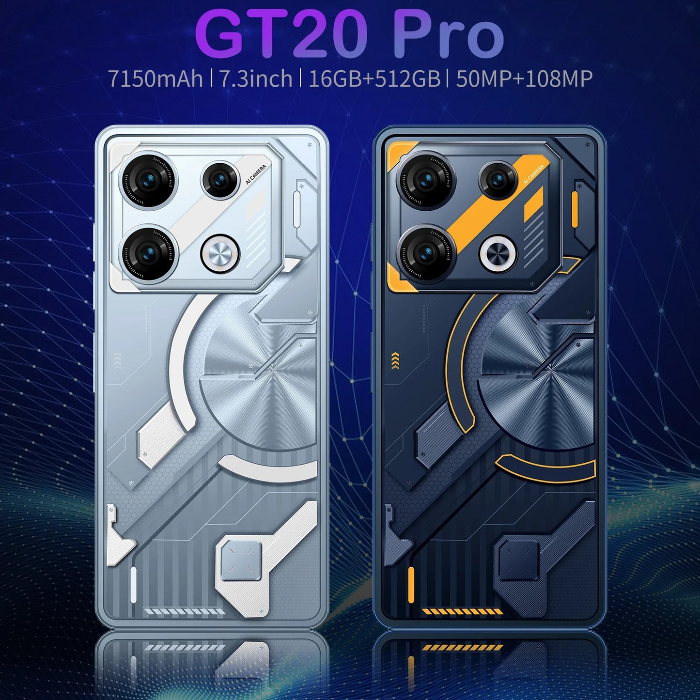 GT20 pro Original Smartphone 16 GB RAM 1 TB Storage 7.3-inch Full Screen 108 MP Camera Snapdragon 8 Gen3 Global 5G LTE Bands