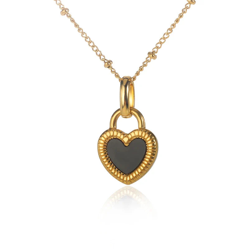 Punk Cuban Chain Heart Necklace For Women Hip Pop Stainless Steel Choker Fashion Wedding Party Jewelry Gift