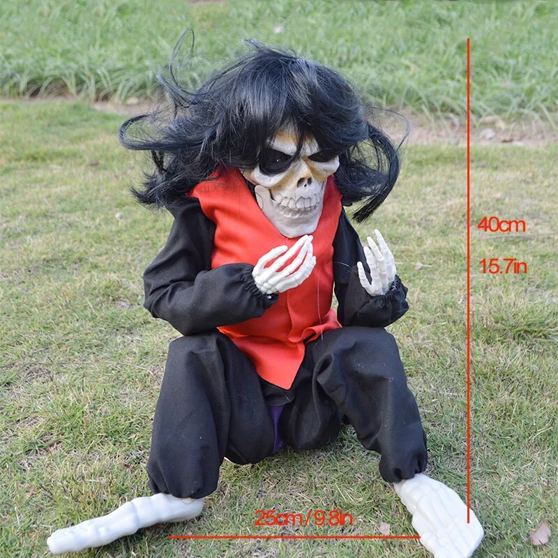 Halloween Electric Toy Candy Bowl with Jump Skull Hand Scary Eyes Party Creepy Decoration Haunted Skull Bowl Ktv Bar Horror Prop