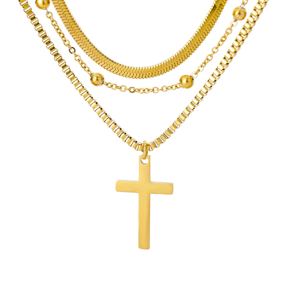 Vintage Lucky Four Leaf Clover Necklaces for Women Goth Love Heart Pendant Choker Chain Necklace Stainless Steel Jewelry Gift