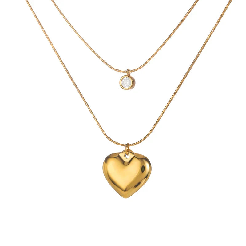 Punk Cuban Chain Heart Necklace For Women Hip Pop Stainless Steel Choker Fashion Wedding Party Jewelry Gift