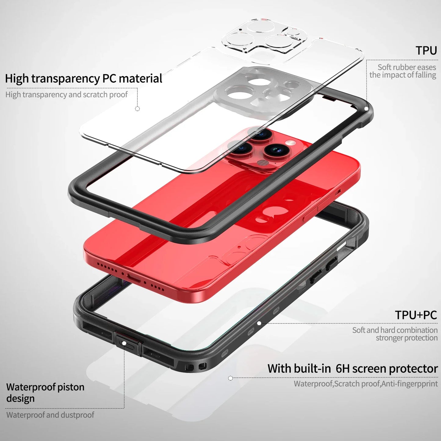 IP68 Waterproof Magnetic Phone Case For iPhone 13 15 14 Pro Max Pro 360° Protector Full Body Protective Dustproof Phone Cover