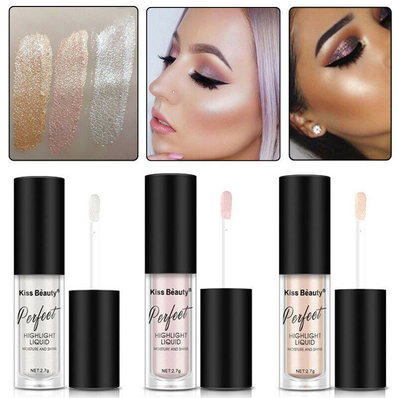 Liquid Highlighter Face Skin Brightener Shimmer Long-lasting Easy To Wear Glitter Eyeshadow Lips Body Glow Create MakeUp Tools