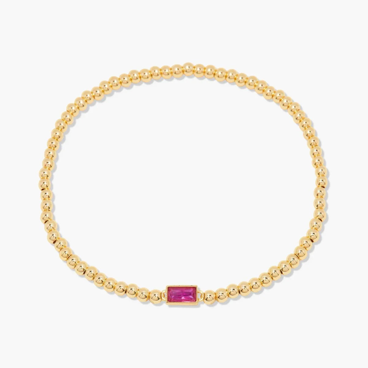 Minimalist style twelve month birthstone women's bracelet, stainless steel, electroplated 18K gold color protection