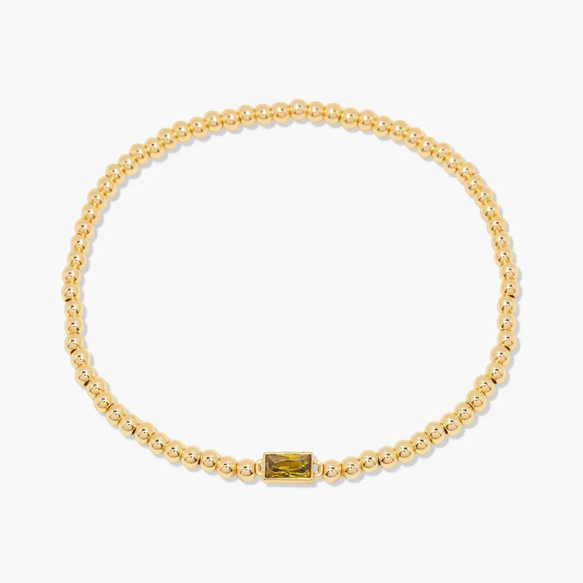 Minimalist style twelve month birthstone women's bracelet, stainless steel, electroplated 18K gold color protection