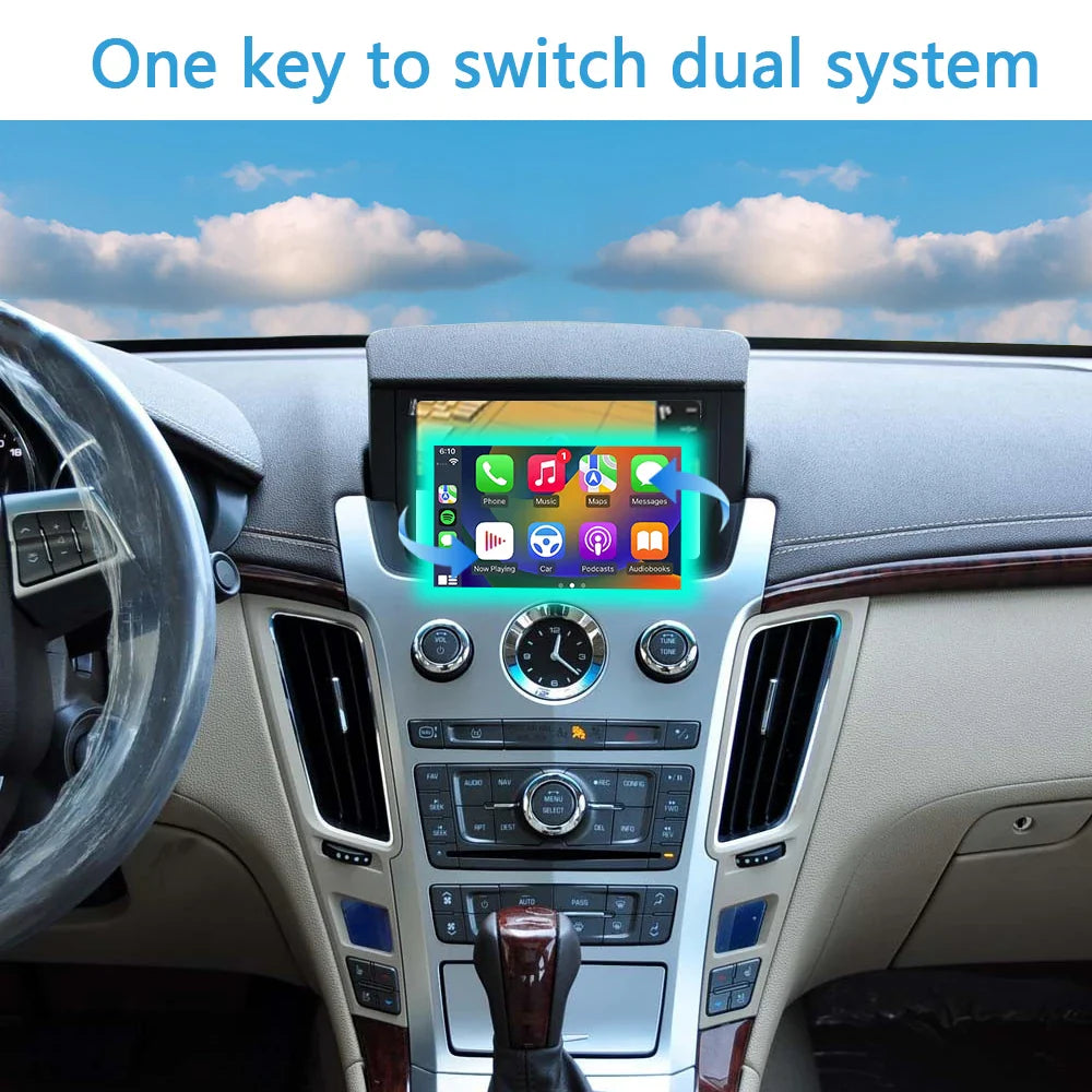 Cadillac Apple CarPlay for CTS SRX 2009-2012 Retrofit Wireless Android Auto Plug&Play Add Reverse Camera iPhone Mirror