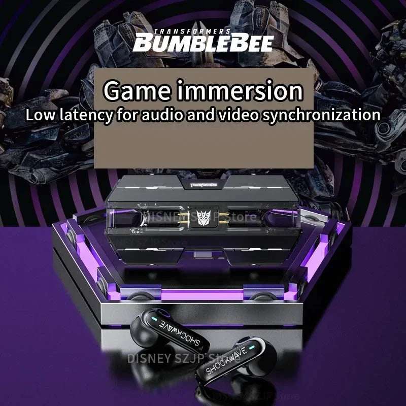 Transformers TF-T01 TWS Earphones Bluetooth 5.3 Bumblebee Wireless Earphone HIFI Stereo Headset Gaming Music Dual Mode Earbuds