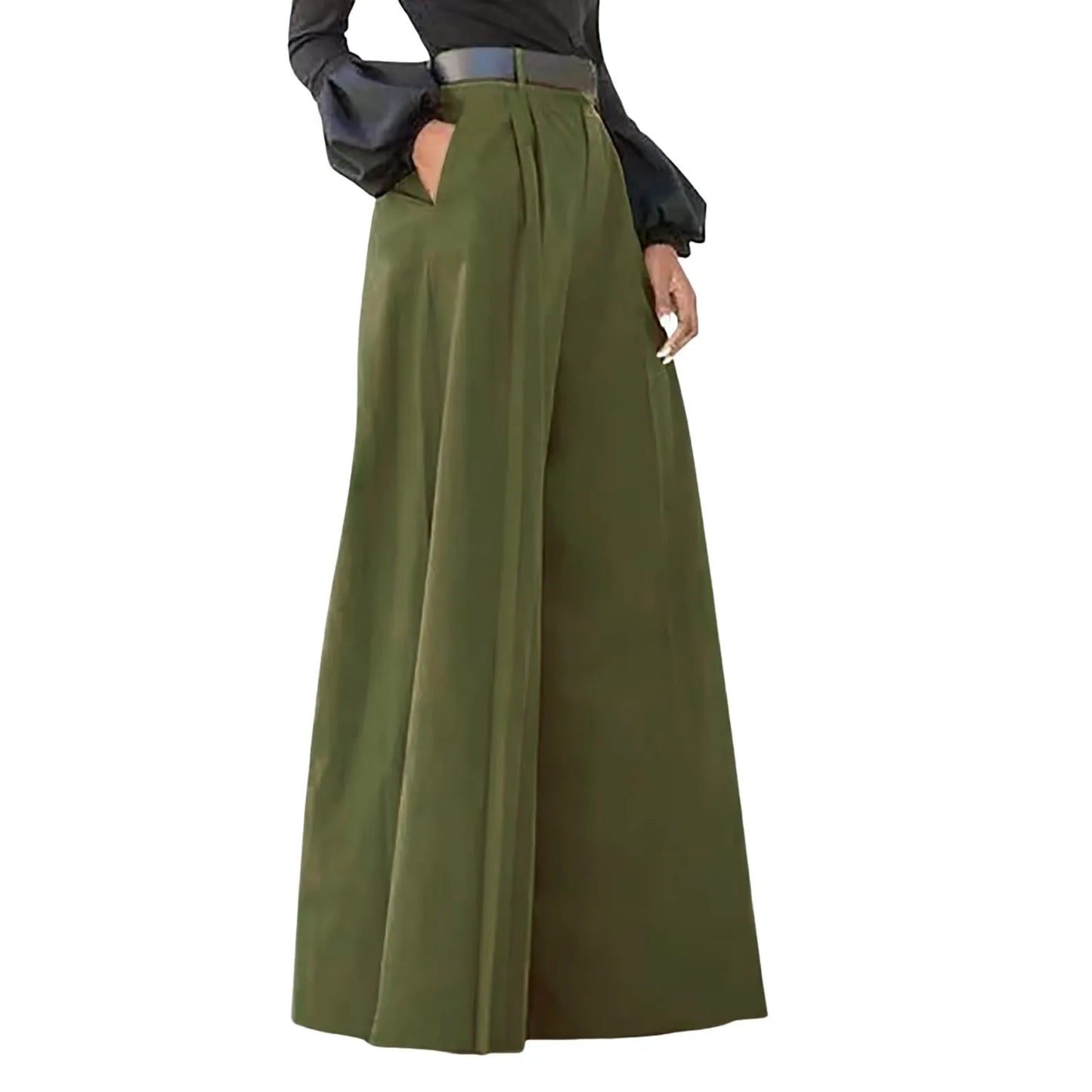 Women Fashion Palazzo Pants Cotton Linen Comfy Baggy Trousers Super Wide Floor Length Pants Women Clothing Pantalones De Mujer