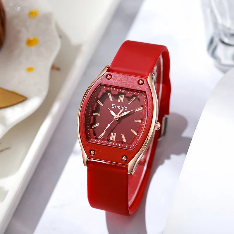 2024 New Arrival Fashion Quartz Watches For Women Ladies Girls Gift Watch Candy Color Silicone Band Wristwatch Relojes Feminin0