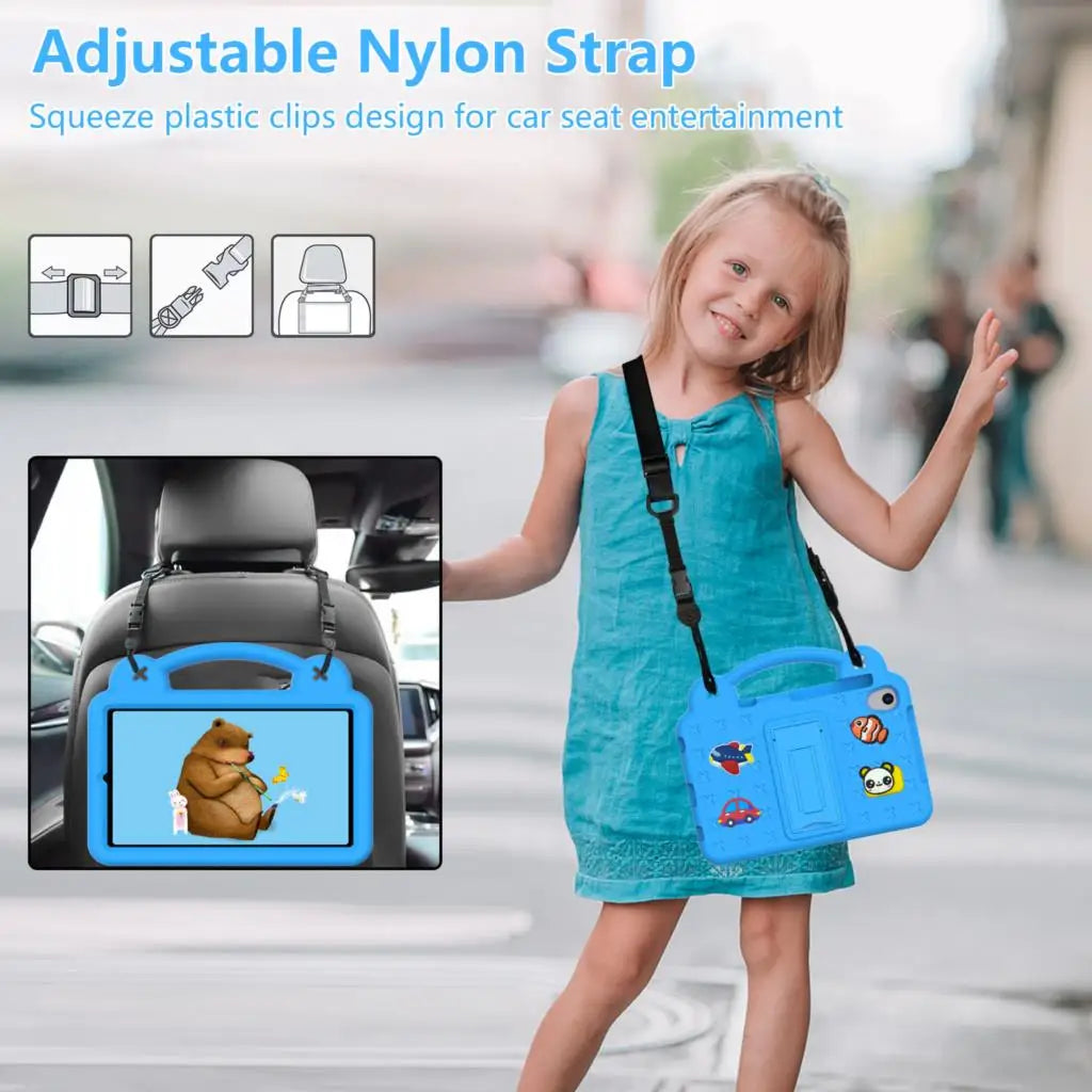 Kids Safe EVA Case for TCL Tab 8 LE 2023 Kickstand Cover For TCL Tab 8 2022 8.0 inch Model 9132G2 Tablet Shell With Handle Strap
