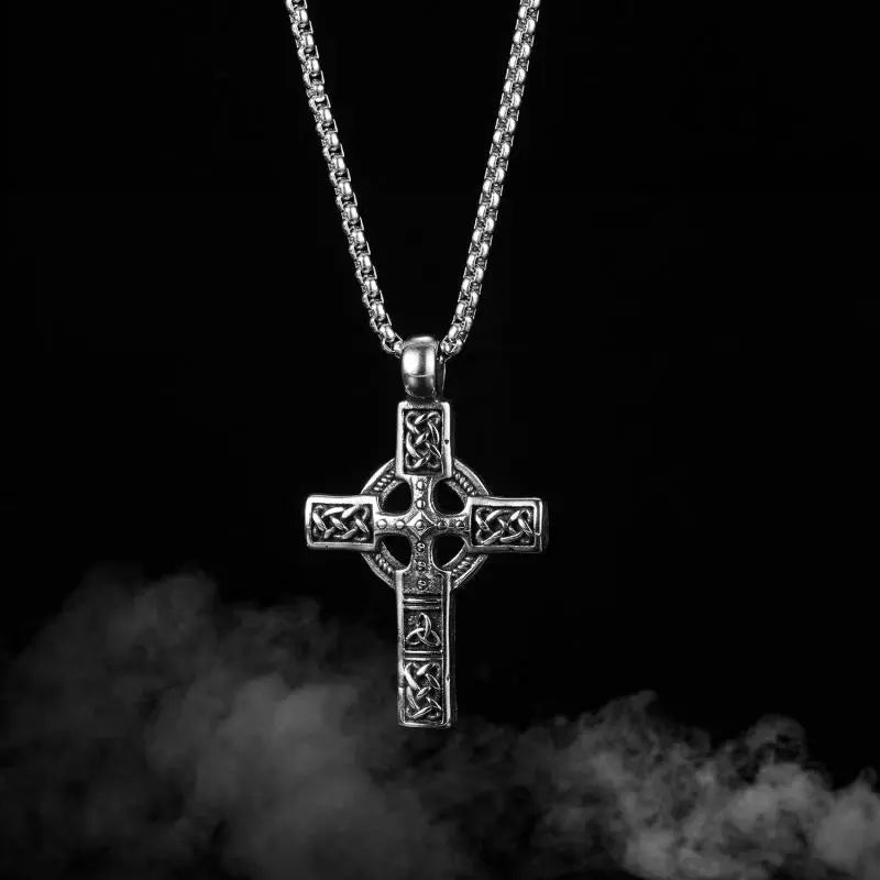 New Metal Black Cross Pendant Necklace Men and Women Fashion Gothic Punk Trend Hip Hop Accessories Jewelry Gift Wholesale