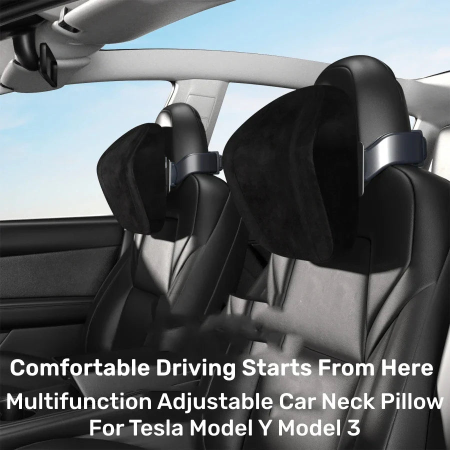 For Tesla Multifunction Adjustable Car Neck Pillow Model Y Model 3 Premium Vehicle Head Rest Support Headrest with Phone Holder