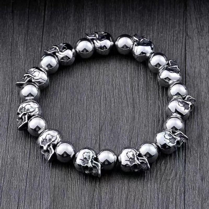 Men\\\\\\'s Vintage Skull Beaded Skull Bracelets Men\\\\\\'s Bracelets Gothic Jewelry Accessories Gifts
