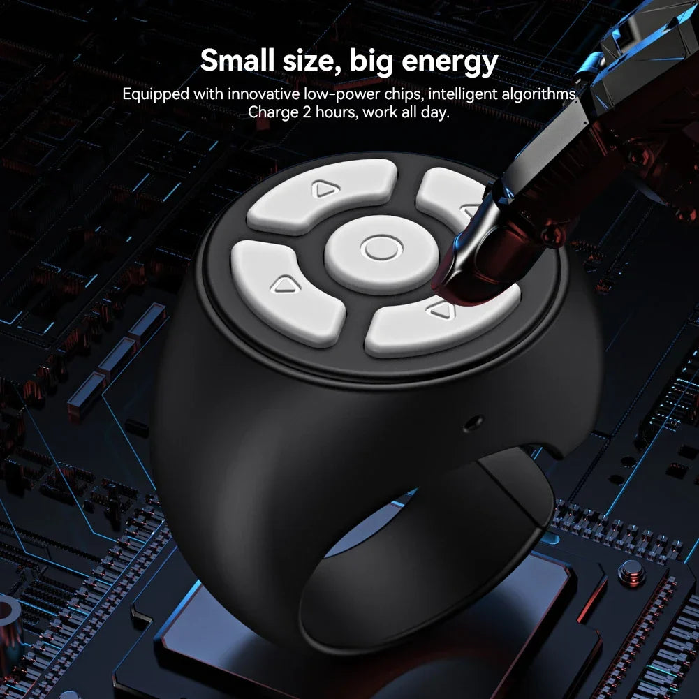 Scrolling Ring Wireless Finger Shutter Remote Control Page TurnerMobile Phone Controller Bluetoothcompatible For Home Travel Car