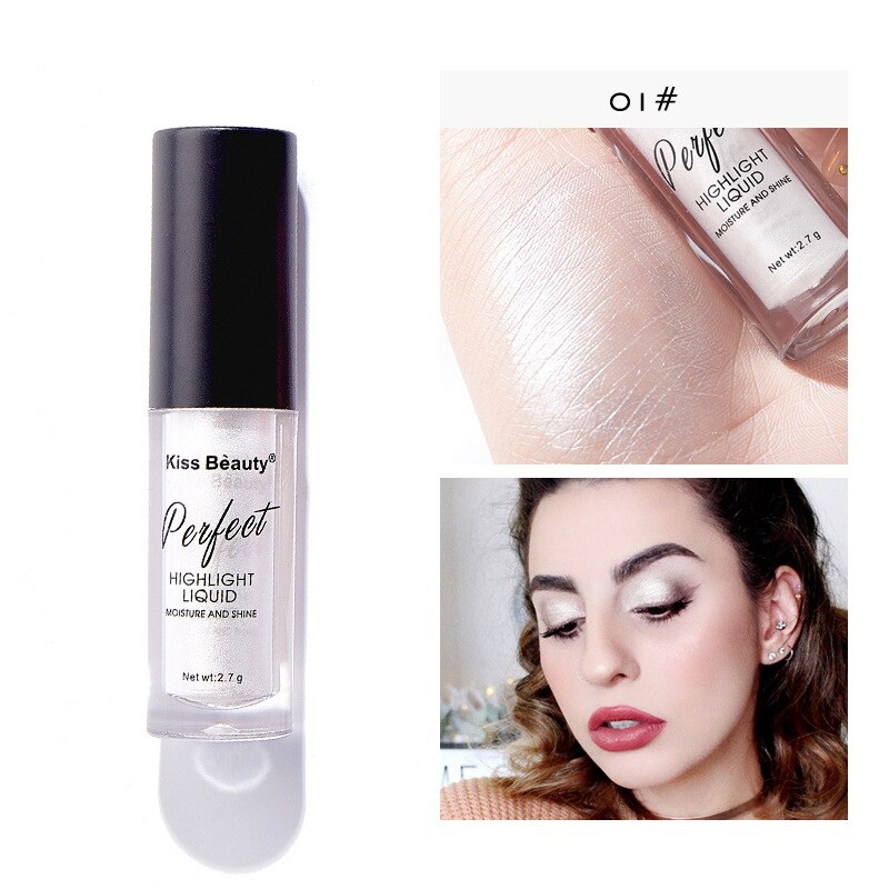 Liquid Highlighter Face Skin Brightener Shimmer Long-lasting Easy To Wear Glitter Eyeshadow Lips Body Glow Create MakeUp Tools