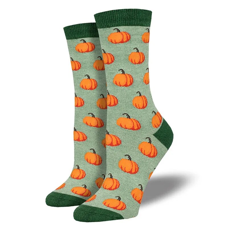New Harajuku Halloween Creative Funny Pumpkin Jacquard Tide Socks Men And Women Couples In Tube Socks