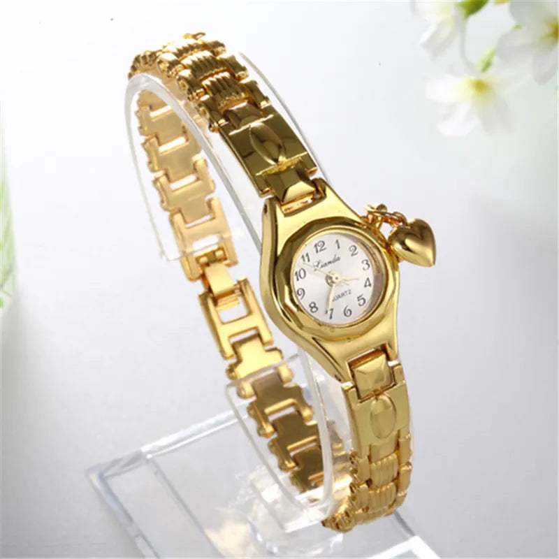 Women Bracelet Watch Mujer Golden Relojes Small Dial Quartz Leisure Popular Wristwatch Hour Female Ladies Elegant Relogio Clock