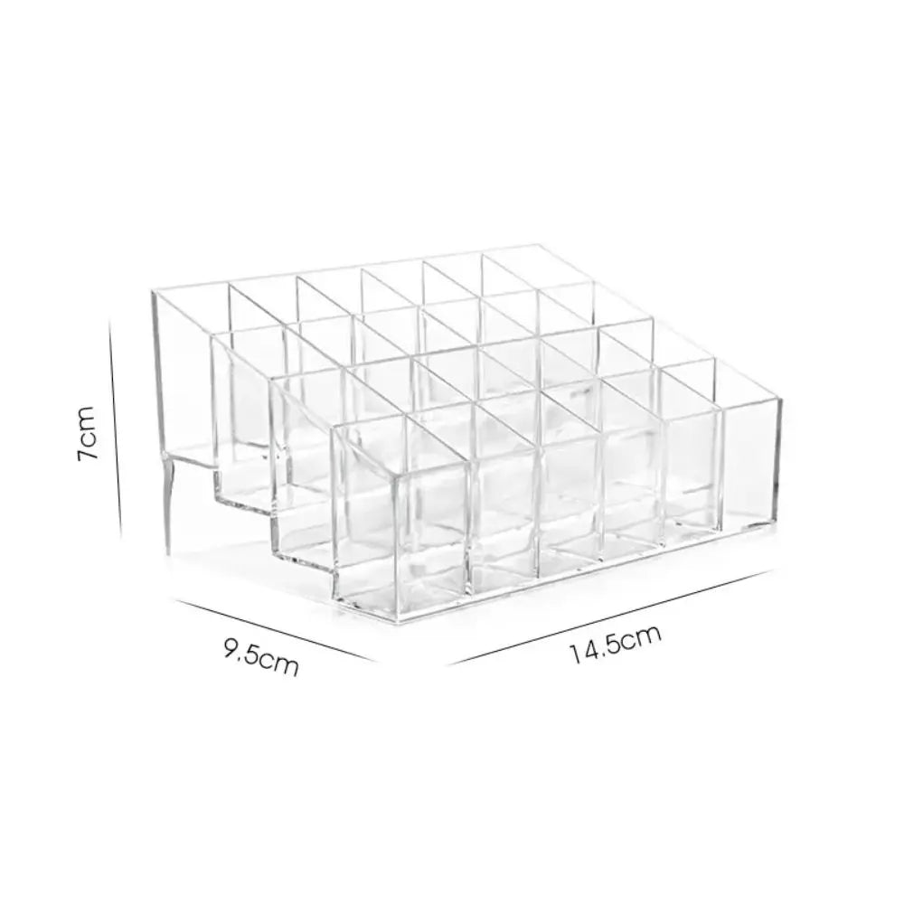 24-Slot Acrylic Lipstick Holder & Cosmetics Organizer
