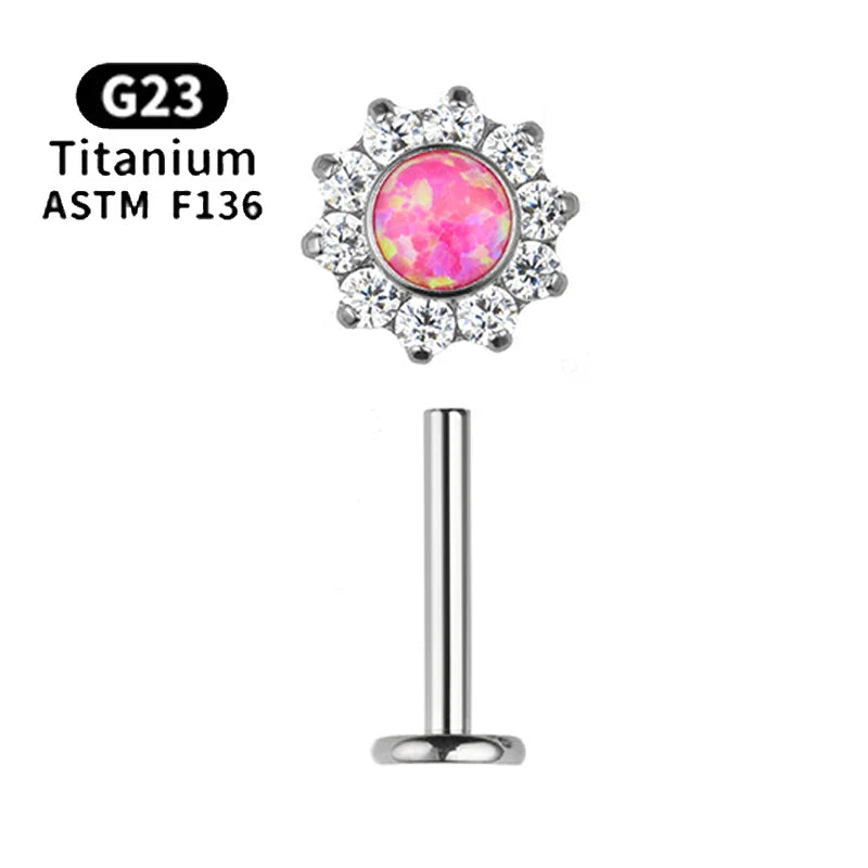 1pcs ASTM F136 Titanium 16G CZ Labret Medusa Monroe Piercing Helix Cartilage Conch Tragus Lobe Stud Earring Piercing Jewelry