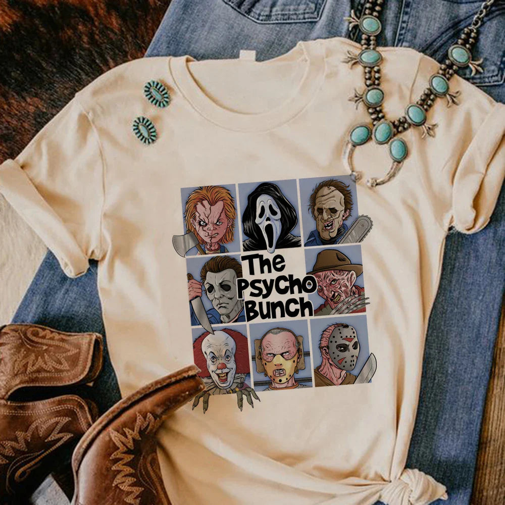Satan Halloween Horror Ghost t shirt women stretchy t-shirts female Japanese clothes
