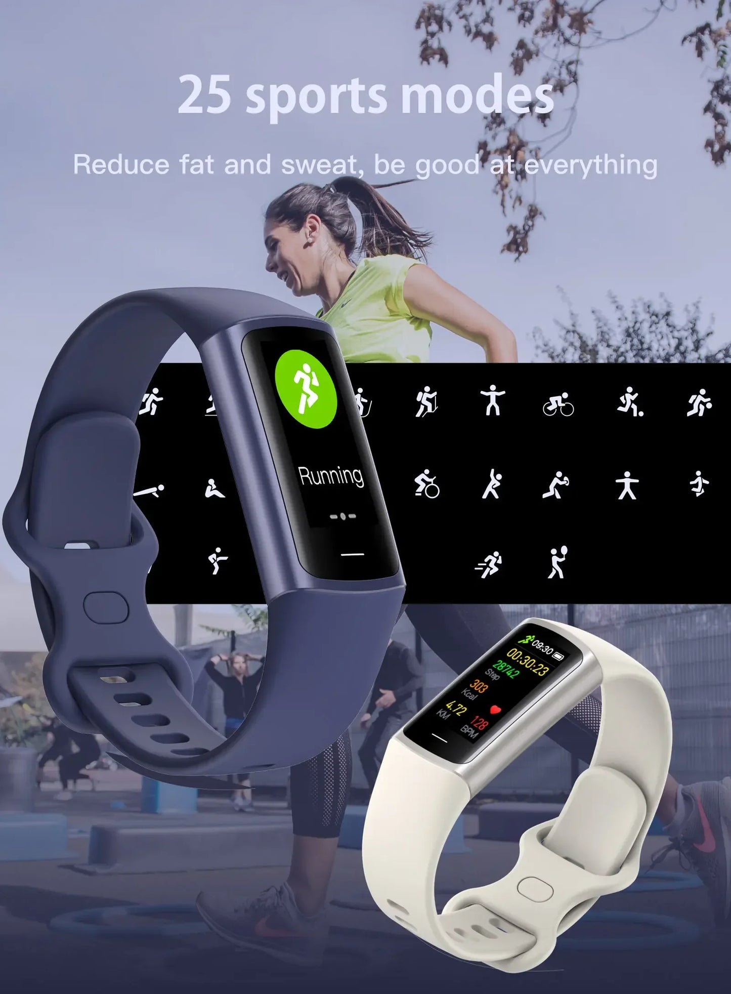 Smart Band 8 Pro Fitness Bracelet Wristbands Woman Pedometers For Walking Women'S Watches For Huawei Xiaomi Phone
