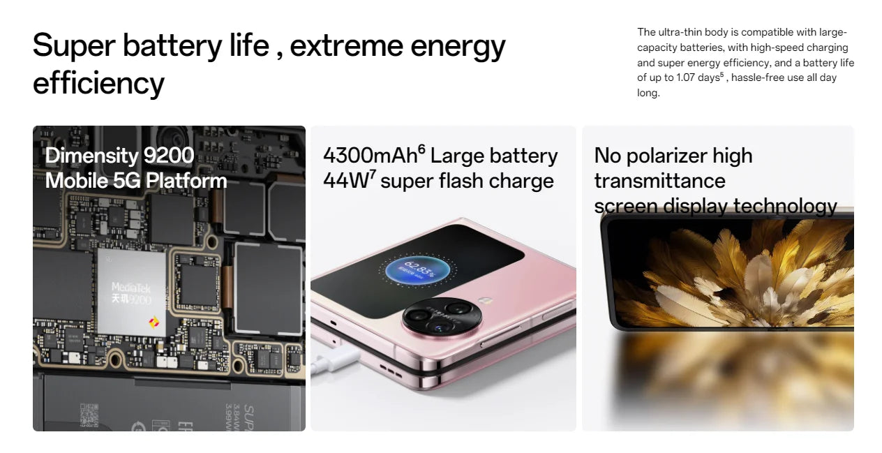 Original Oppo Find N3 Flip Mobile Phone 6.8" OLED 120HZ Folded Screen 44W Charge 50.0MP Camera Dimensity 9200 Android 13.0
