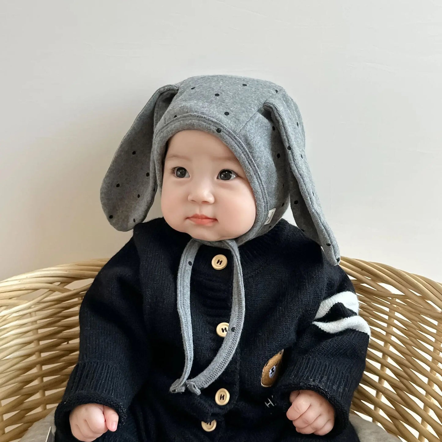 1 Piece Cute Cartoon Fashion Newborn Beanie Sweet Bear Bunny Ear Infant Baby Photography Props Hat Soft Cotton Toddler Hat