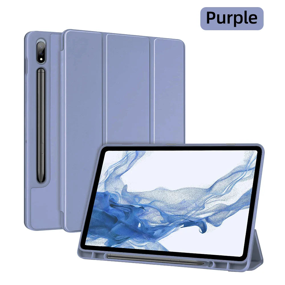 For Samsung Galaxy Tab Case Silicone Tablet Cover for S7/S8/S9 11in S7/S8/S9 Plus 12.4in S6Lite Magnetic Case With Pen Slot