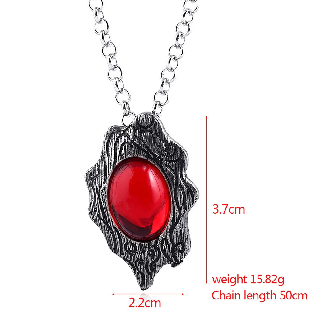 DMC Devil Maycry Pendant Necklace Devil Hunter Dante Perfect Amulet Red Crystal Necklaces for Women Men Choker Jewelry